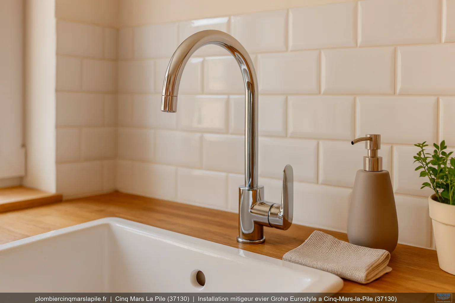 Installation mitigeur evier Grohe Eurostyle a Cinq-Mars-la-Pile (37130)